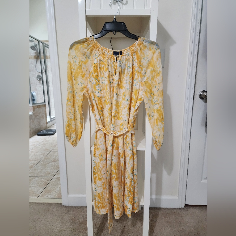 Kaari Blue, size M, yellow/white/teal  dress